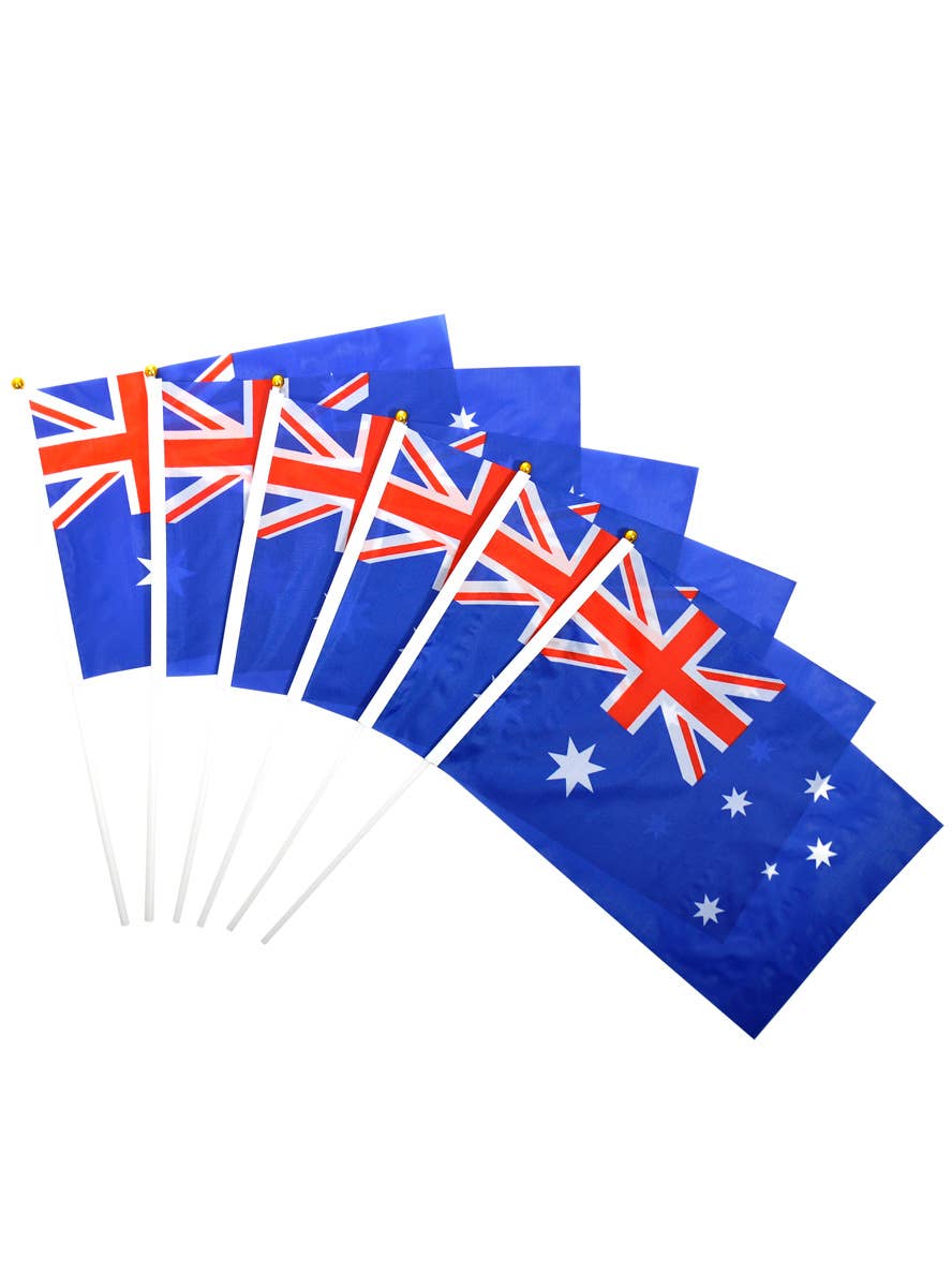 Set of 6 Australian Flags on Sticks 30cm x 20cm - Main Image