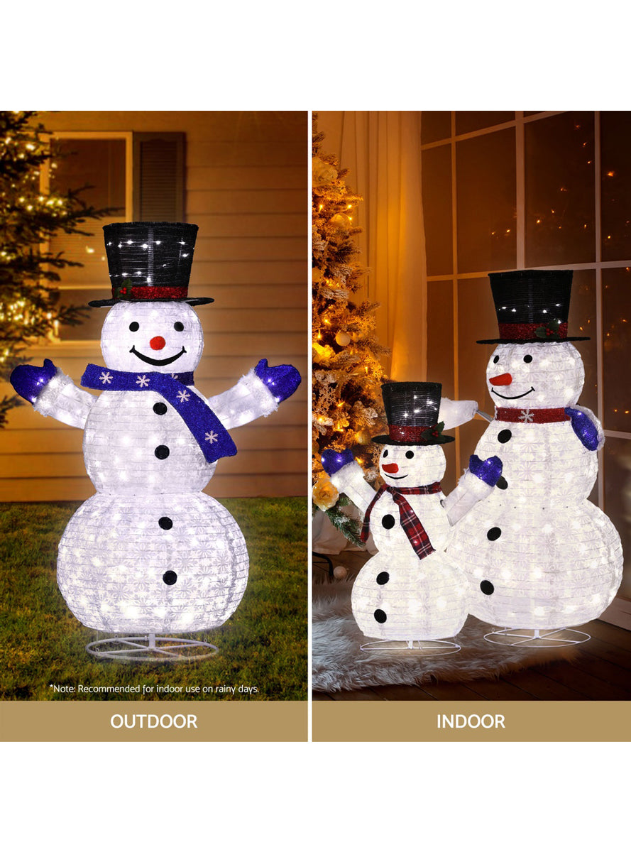 330 LED Fairy Light 3 Piece Snowman Christmas Decorations - Indoor Outdoor Image