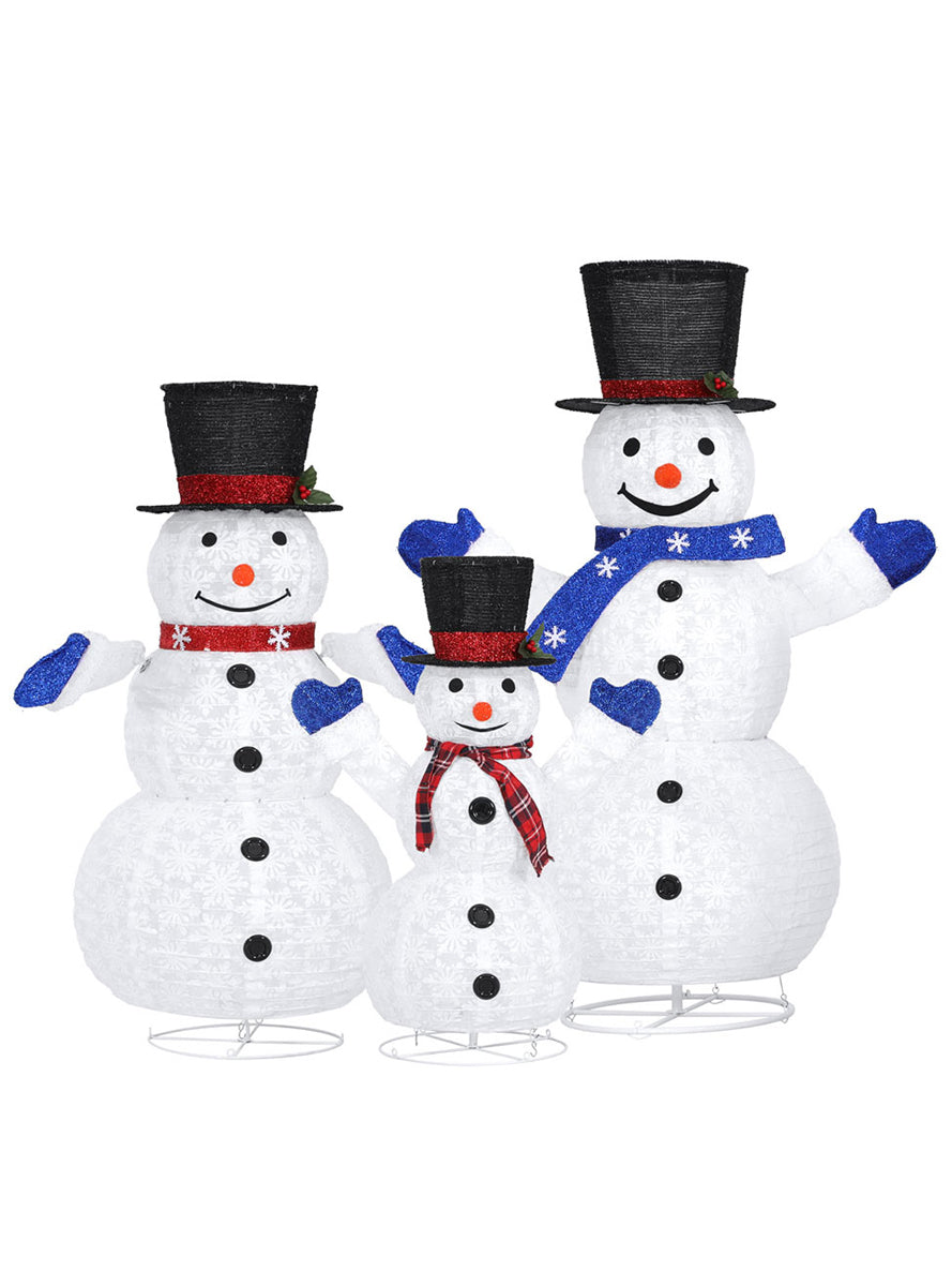 330 LED Fairy Light 3 Piece Snowman Christmas Decorations - Main Image
