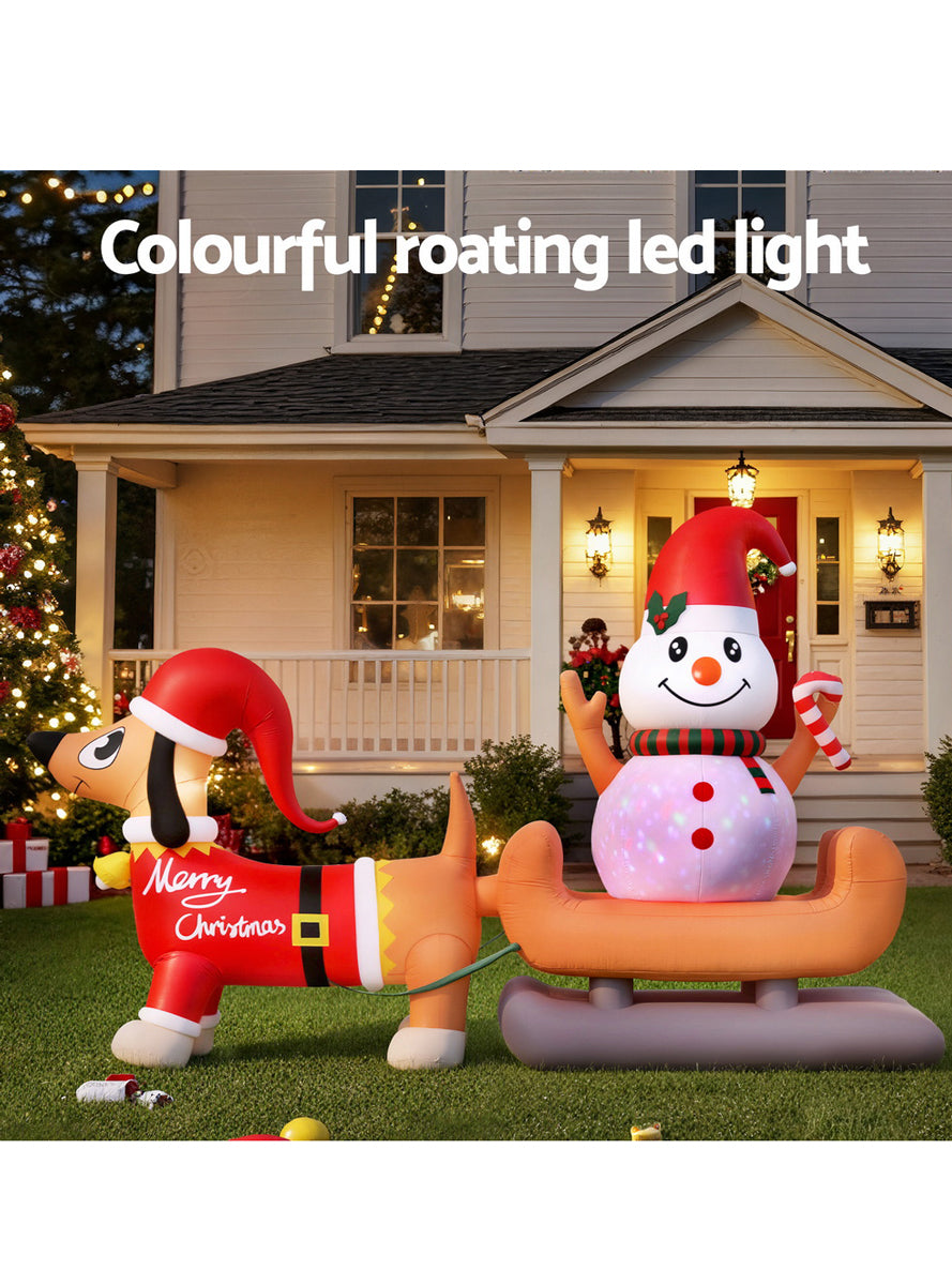 Jingle Jollys Light Up Inflatable Snowman Dog Outdoor Christmas Decoration 420cm - Details Image 2