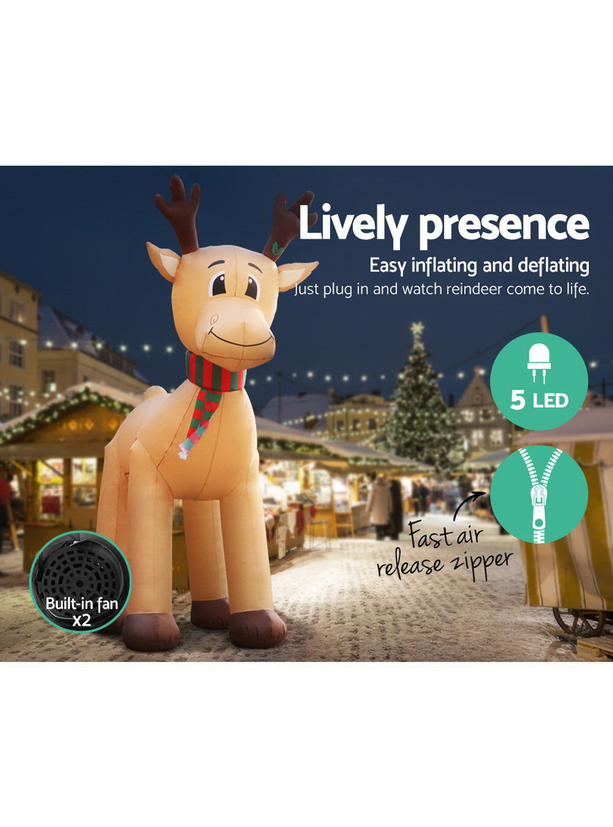 Inflatable Reindeer Christmas Decoration 5 Metre - Information Image 1