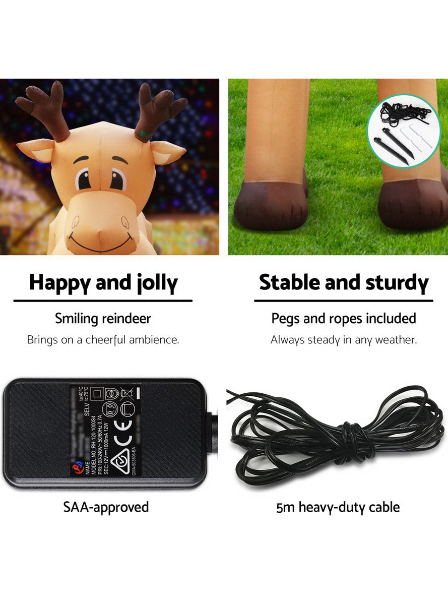 Inflatable Reindeer Christmas Decoration 5 Metre - Information Image 2
