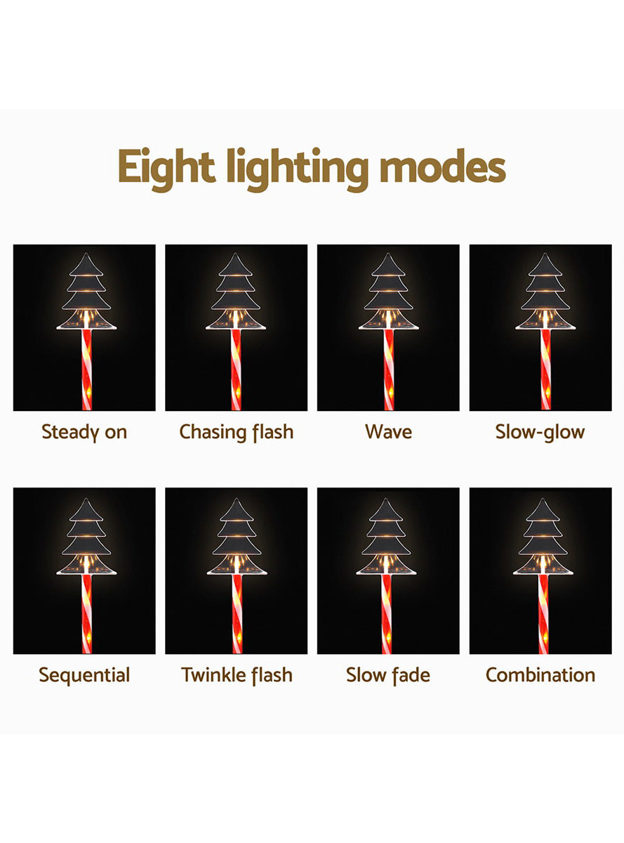 Red and White 5 Pack Christmas Tree Path Lights - Information Image 2