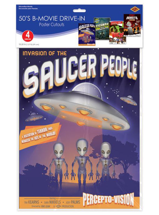 Horror Movie 1950s Poster Cut Outs - Packaging Image