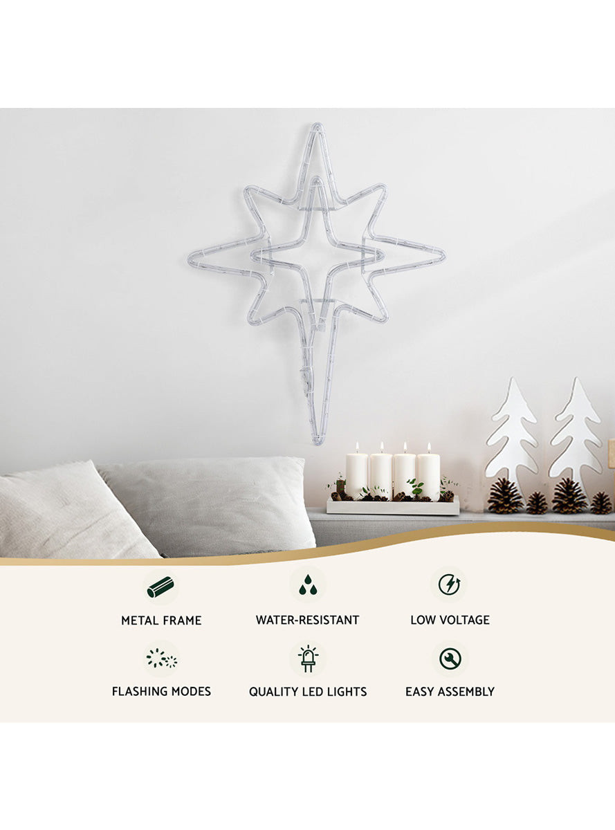Warm White Star of Bethlehem Christmas Decoration 57cm - Information Image 1