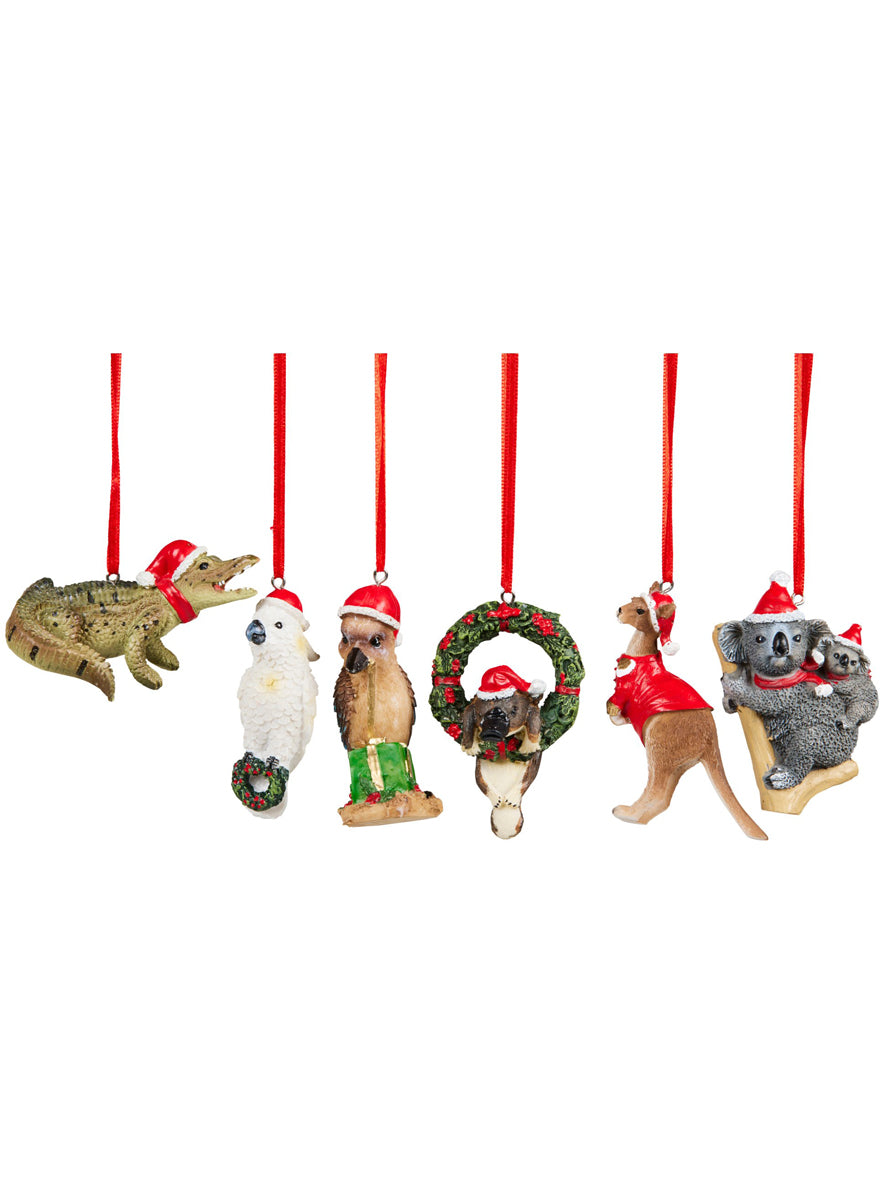 Aussie Animals Christmas Tree Ornaments 6 Pack - Main Image