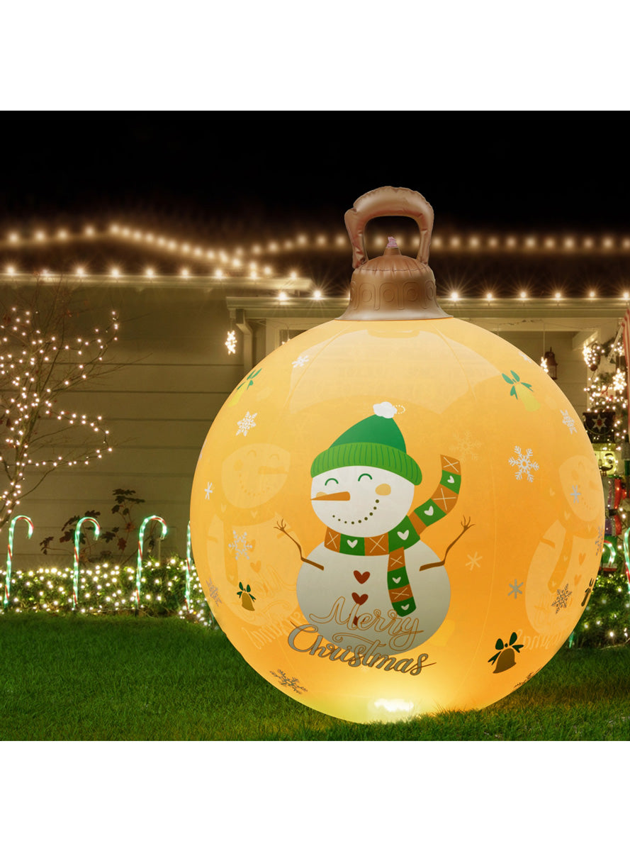 Jingle Jollys Inflatable Snowman Print Christmas Bauble Decoration 60cm - Alternate Image