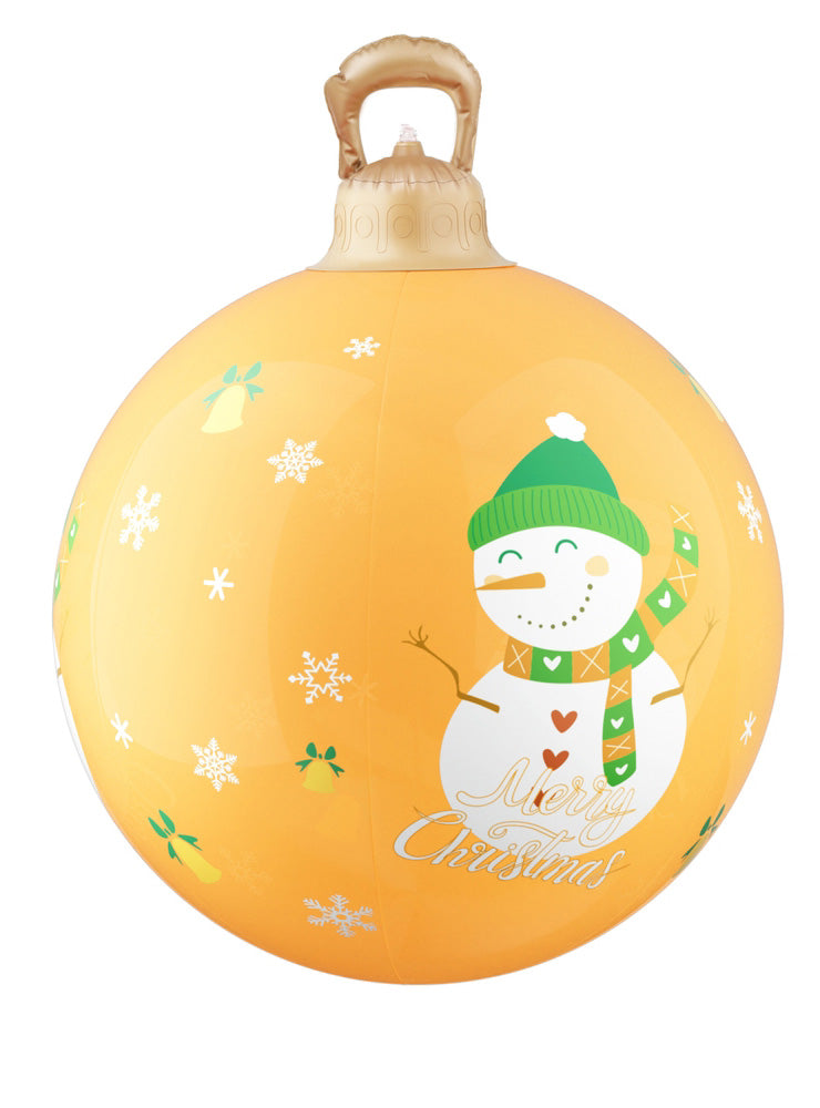 Jingle Jollys Inflatable Snowman Print Christmas Bauble Decoration 60cm - Main Image