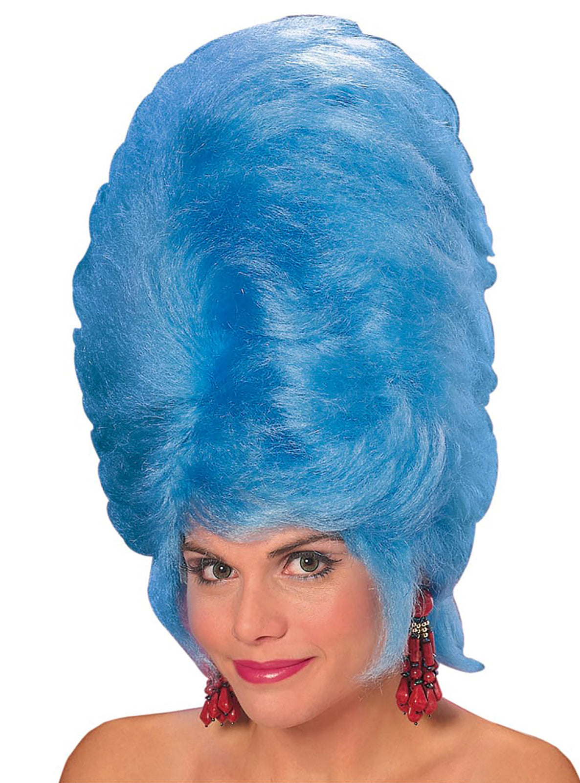 Womens Tall Blue 60s Beehive Costume Wig - Main Image