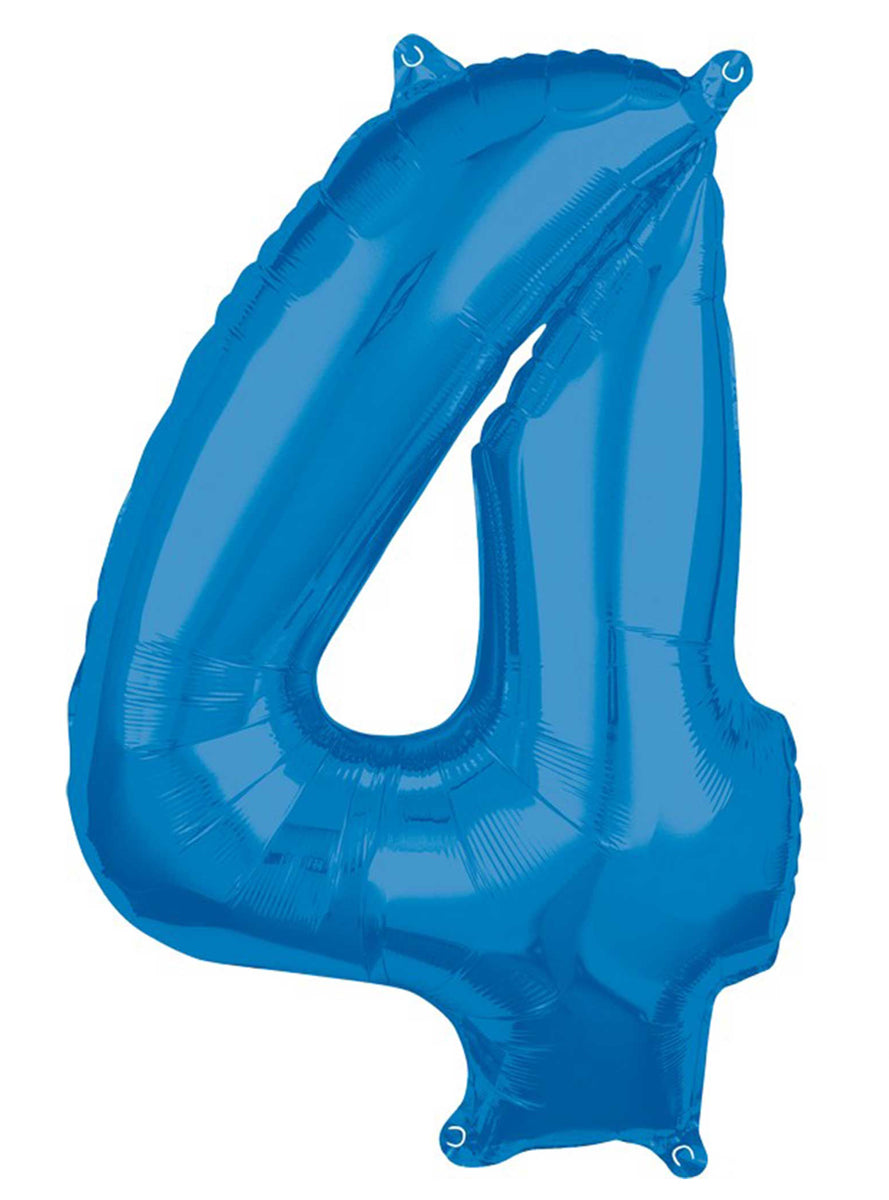 66cm Self Sealing Blue Foil Number 4 Balloon - Main Image