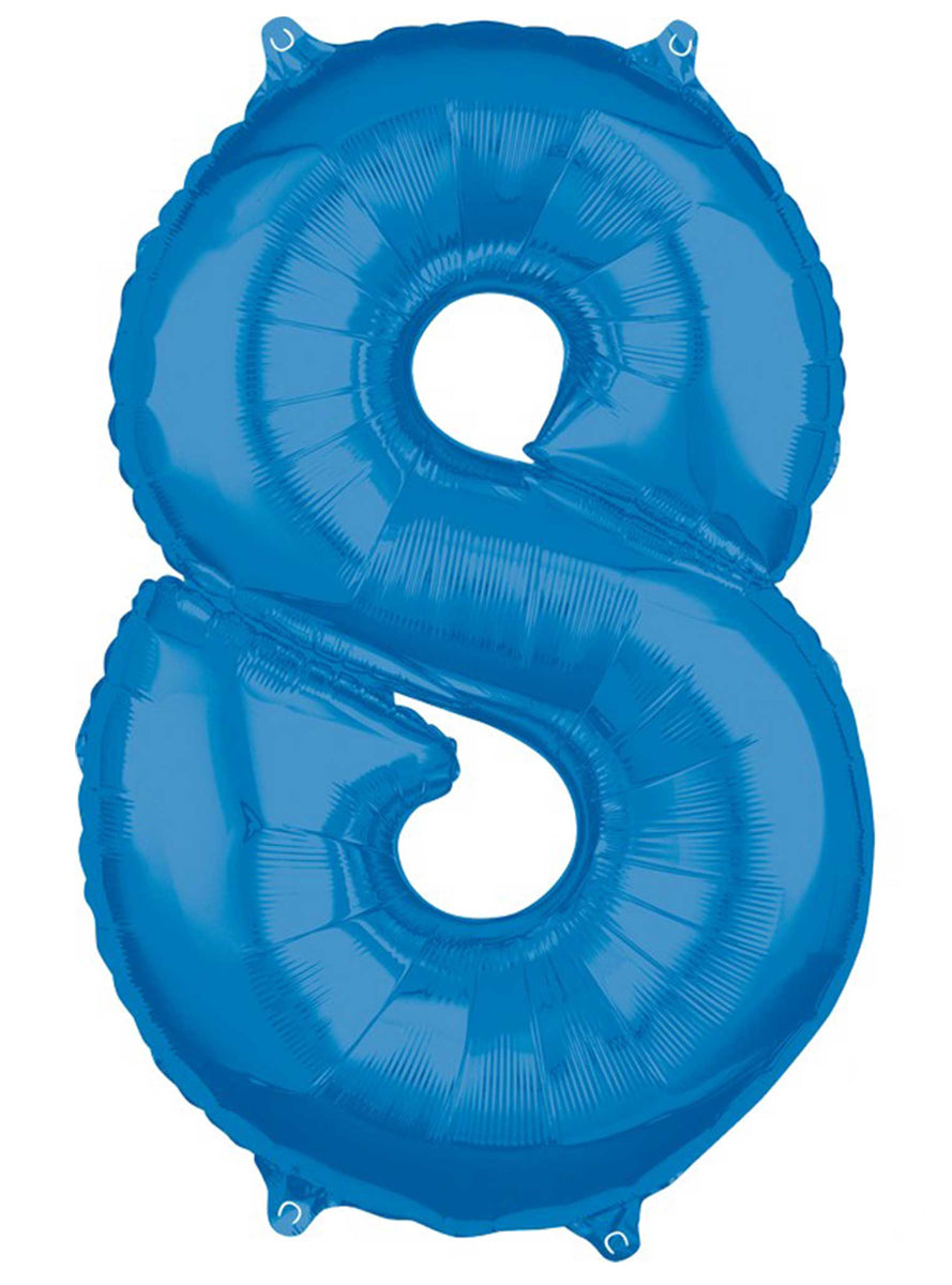 66cm Self Sealing Blue Foil Number 8 Balloon - Main Image