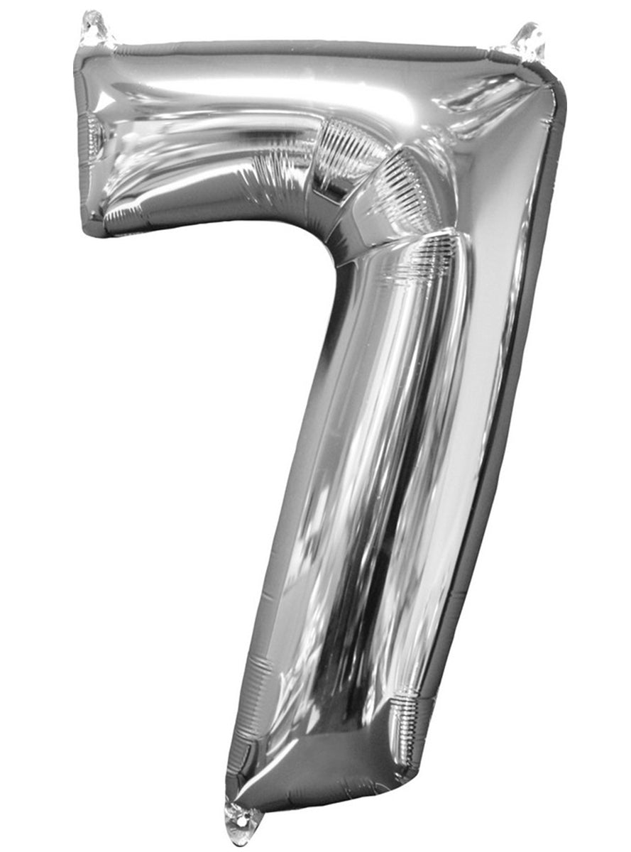 66cm Self Sealing Silver Foil Number 7 Balloon - Main Image
