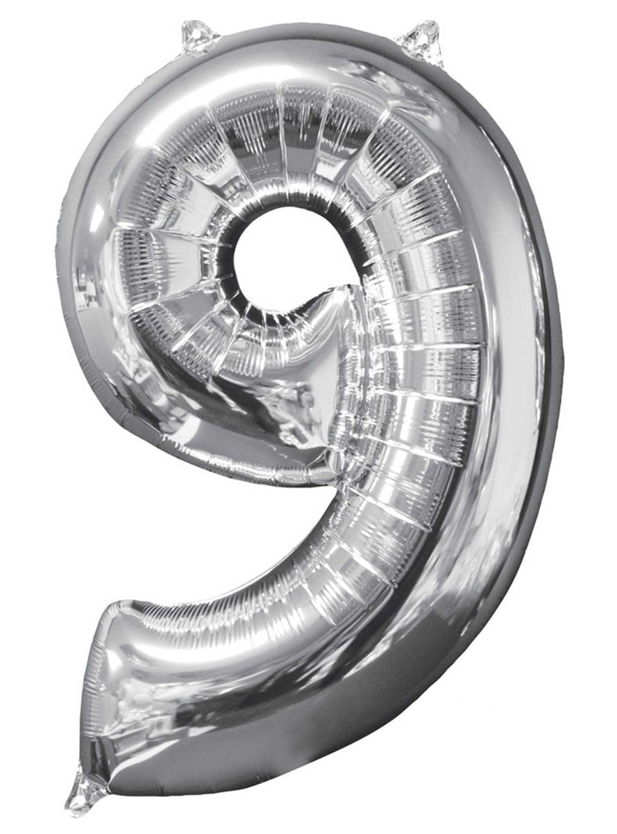 66cm Self Sealing Silver Foil Number 9 Balloon - Main Image
