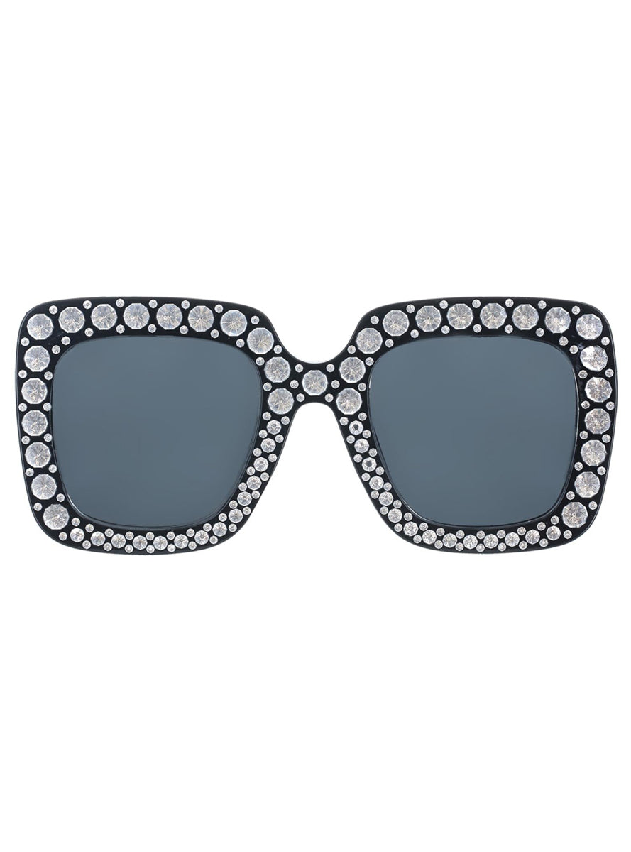 Adults Jeweled 70s Disco Costume Sunglasses - Alternative Image