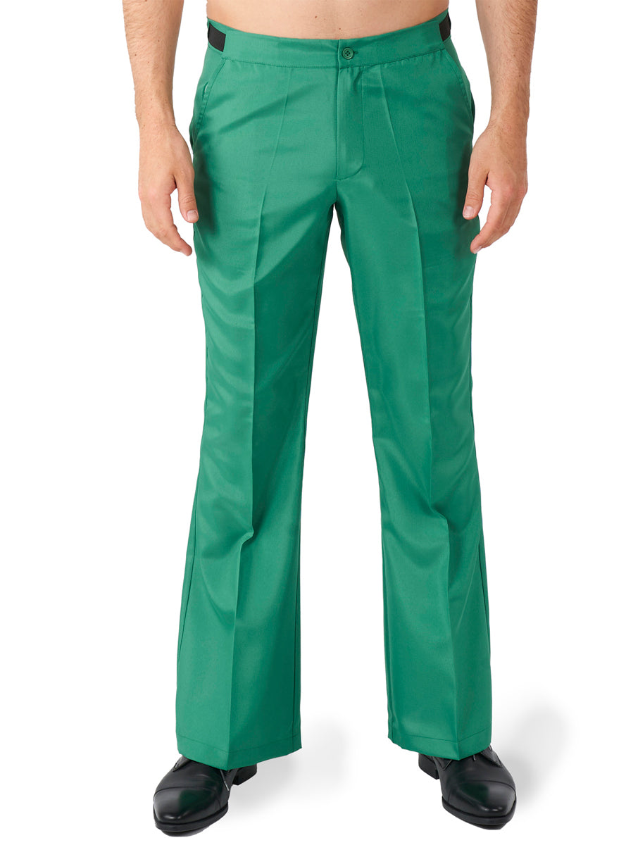 70s Disco Mens Green Flared Costume Suit - Pants Image