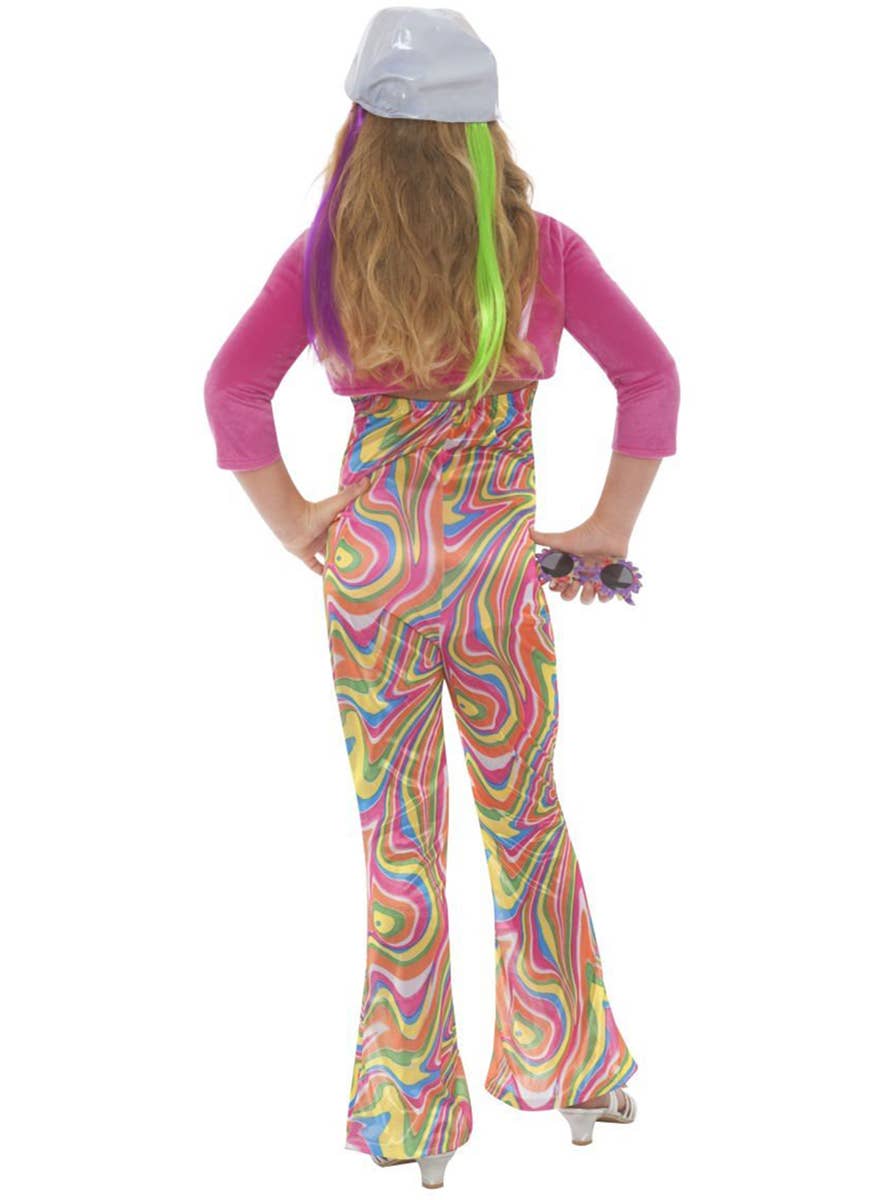 Girl's Retro Pop Star 1970s Costume - Back Image