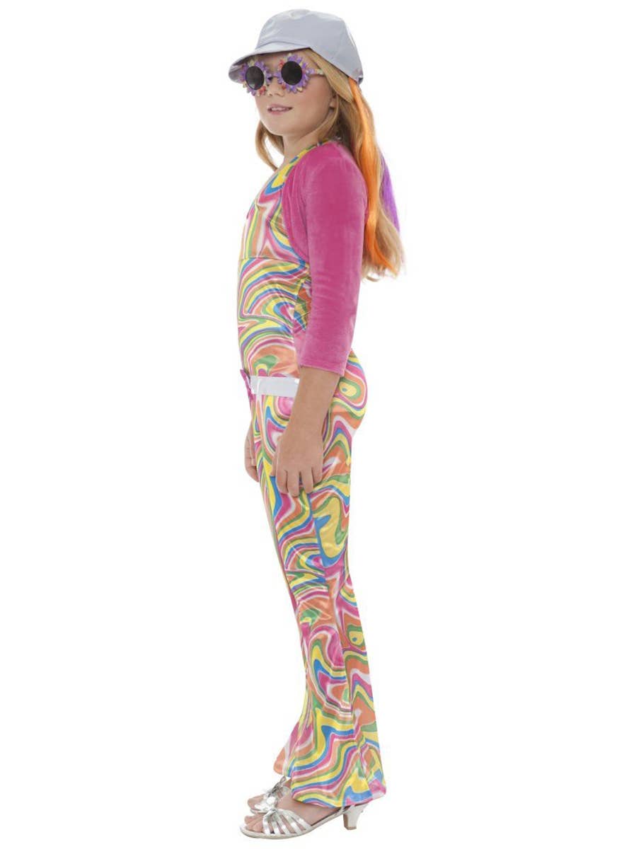 Girl's Retro Pop Star 1970s Costume - Side Image