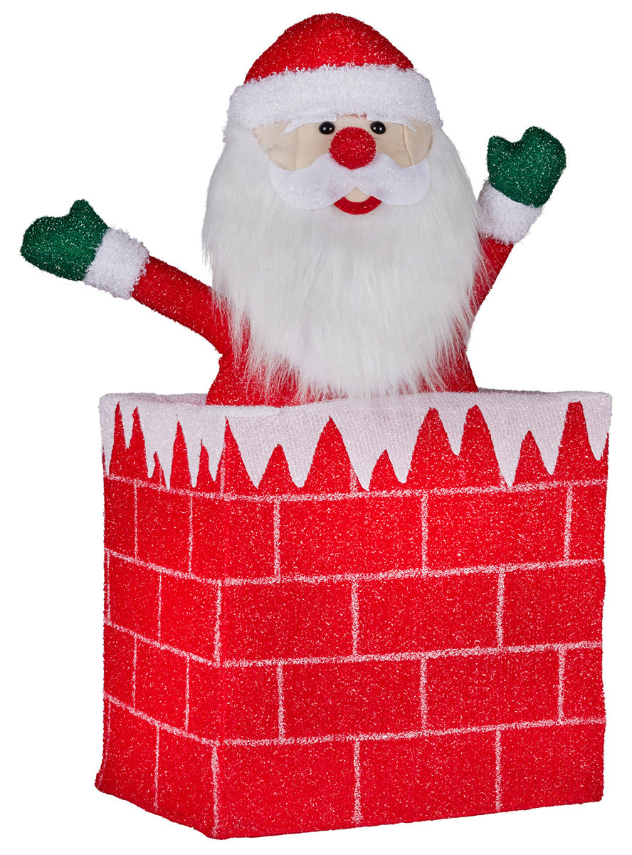 Light Up Christabelle Animated Santa in Chimney Christmas Decoration 76cm - Alternate Image