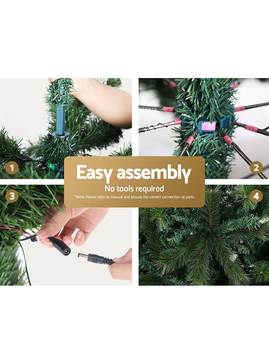 8 Light Mode 3000 LED Jingle Jollys Light Up Christmas Tree Decoration - Assembly Image