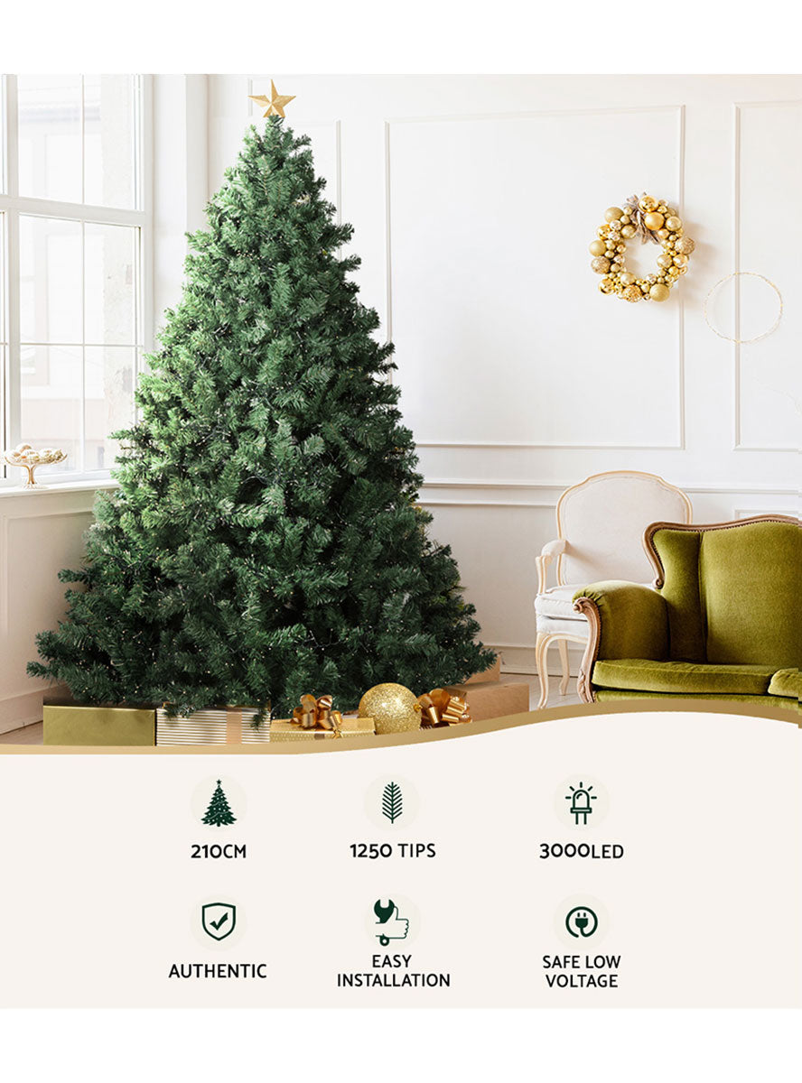 8 Light Mode 3000 LED Jingle Jollys Light Up Christmas Tree Decoration - Details Image