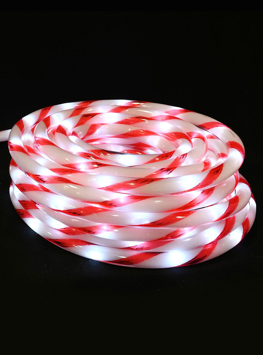 Candy Cane 8 Metre Striped Flashing Tube Light Christmas Decoration - Main Image