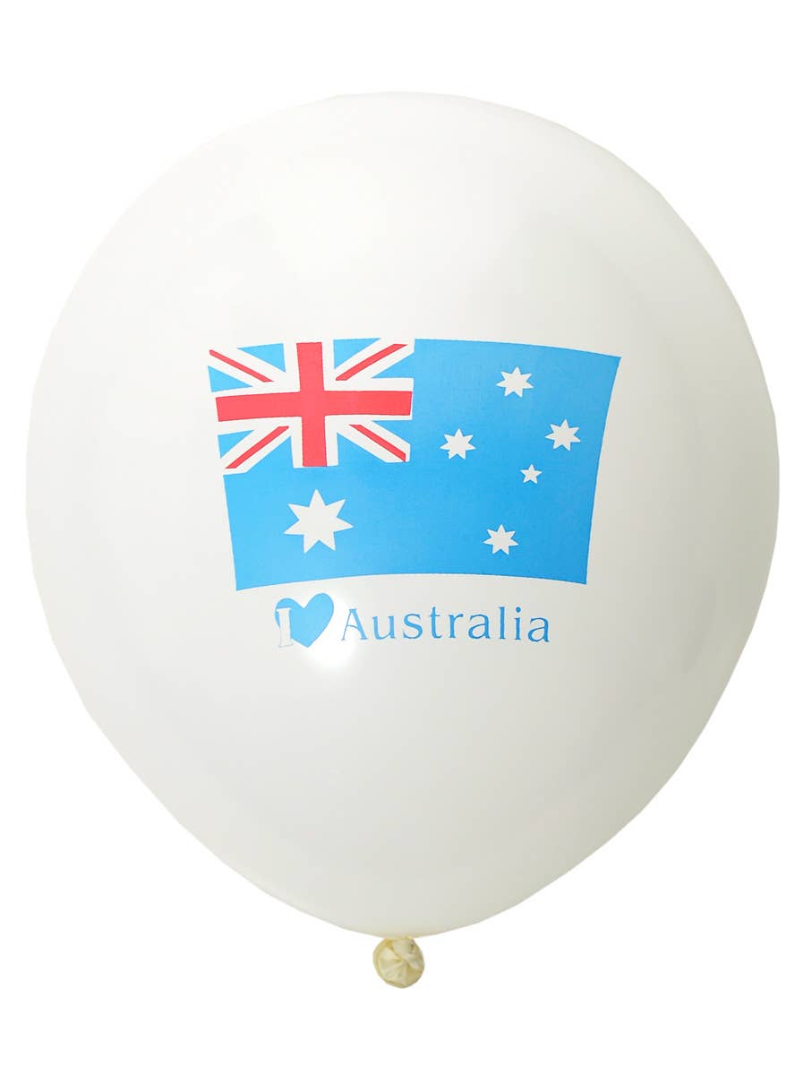 Australia Day Party Supplies Pack of 8 White I Love Australia Balloons