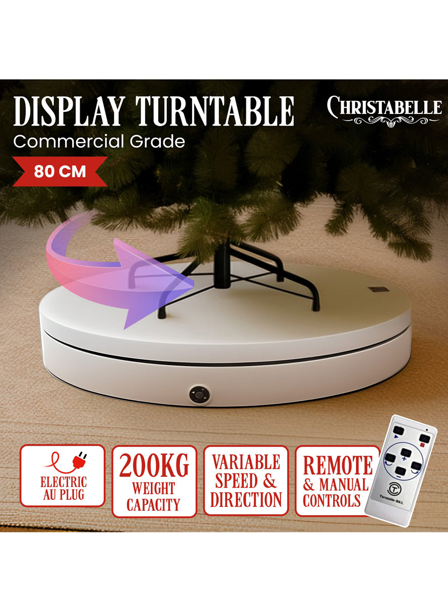 White Commercial Grade Electric Christmas Display Turntable 80cm 200kg - Info Image 1