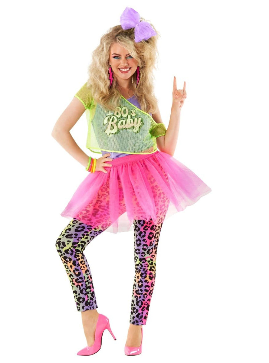 80s Baby Womens Neon Tutu Costume - Alternative Image 3