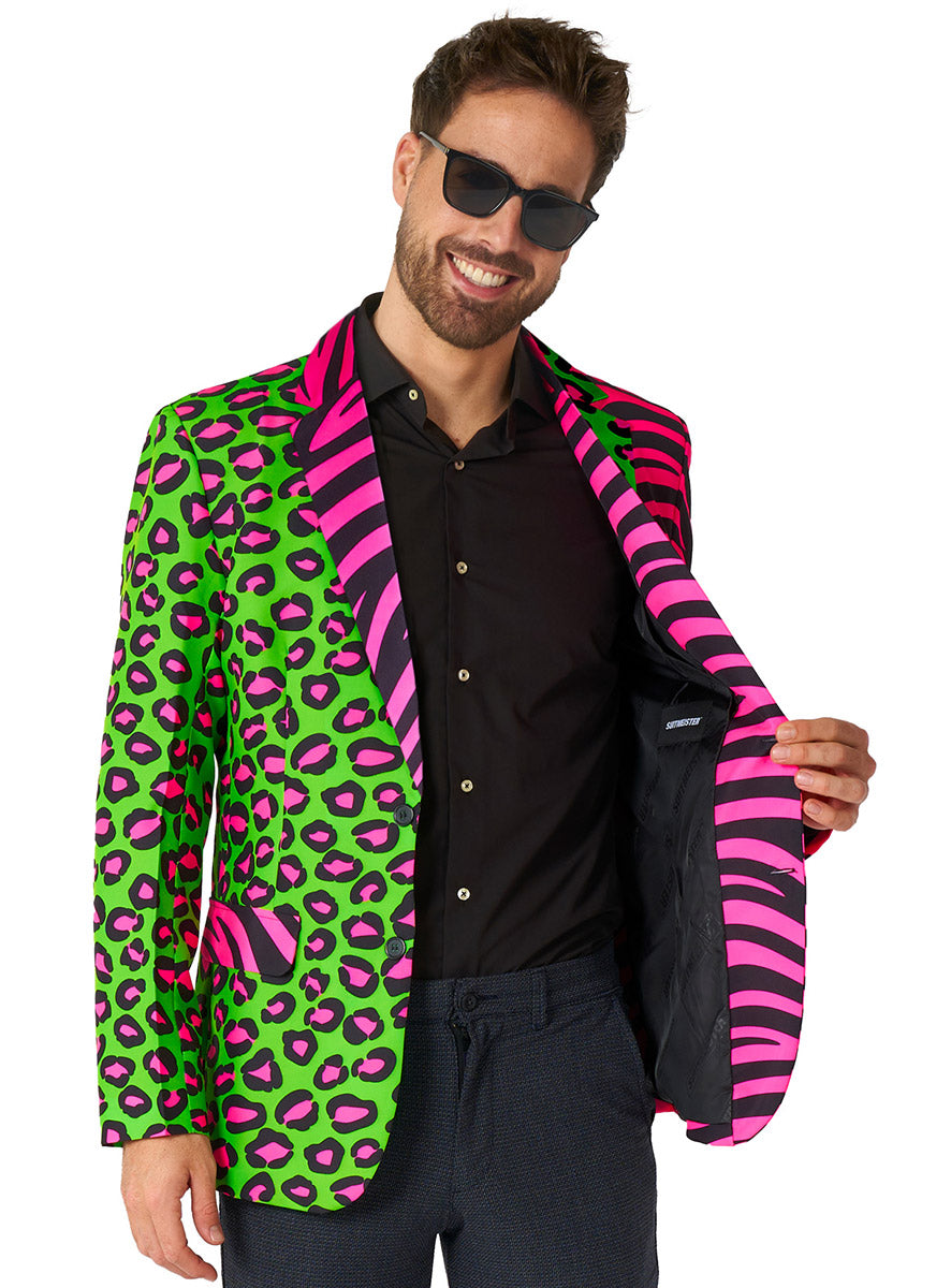 Close Image of Party Animal Mens 1980s Neon Costume Jacket