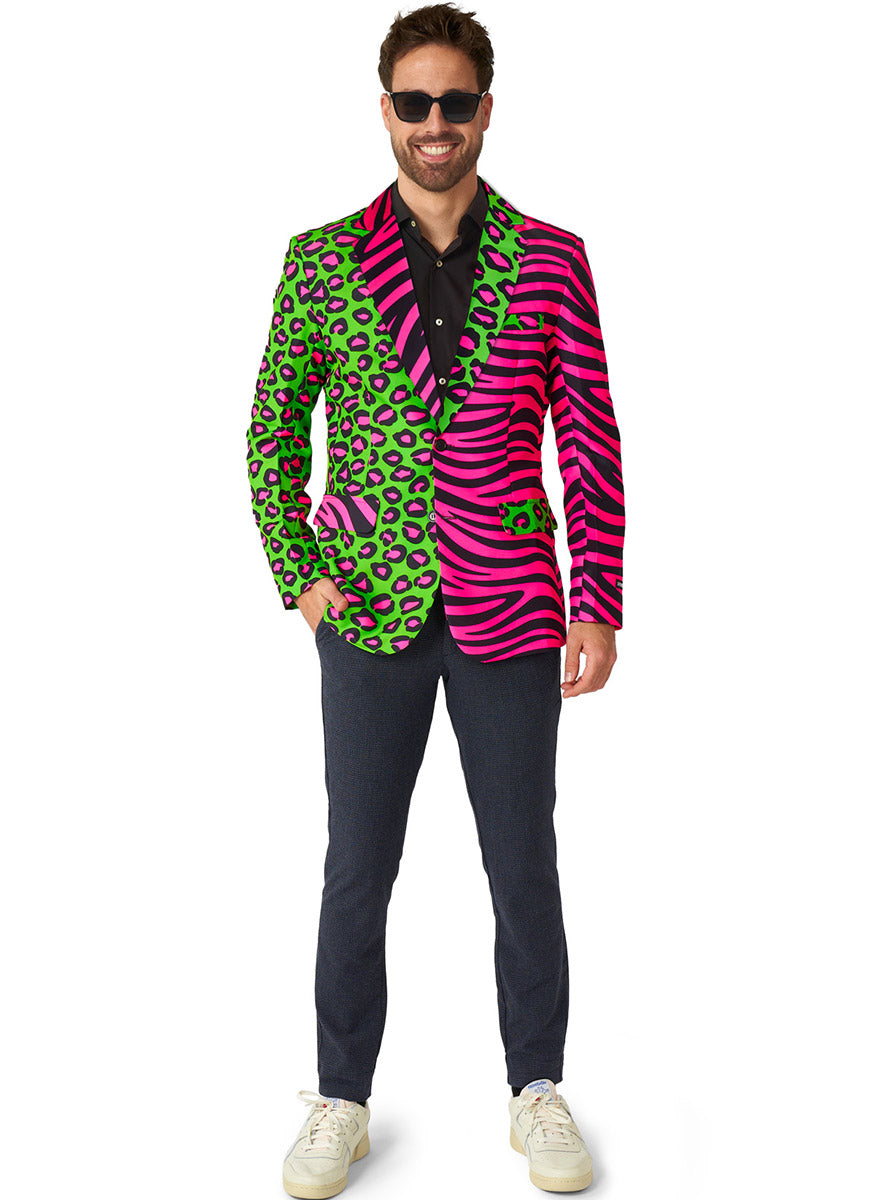 Full Image of Party Animal Mens 1980s Neon Costume Jacket