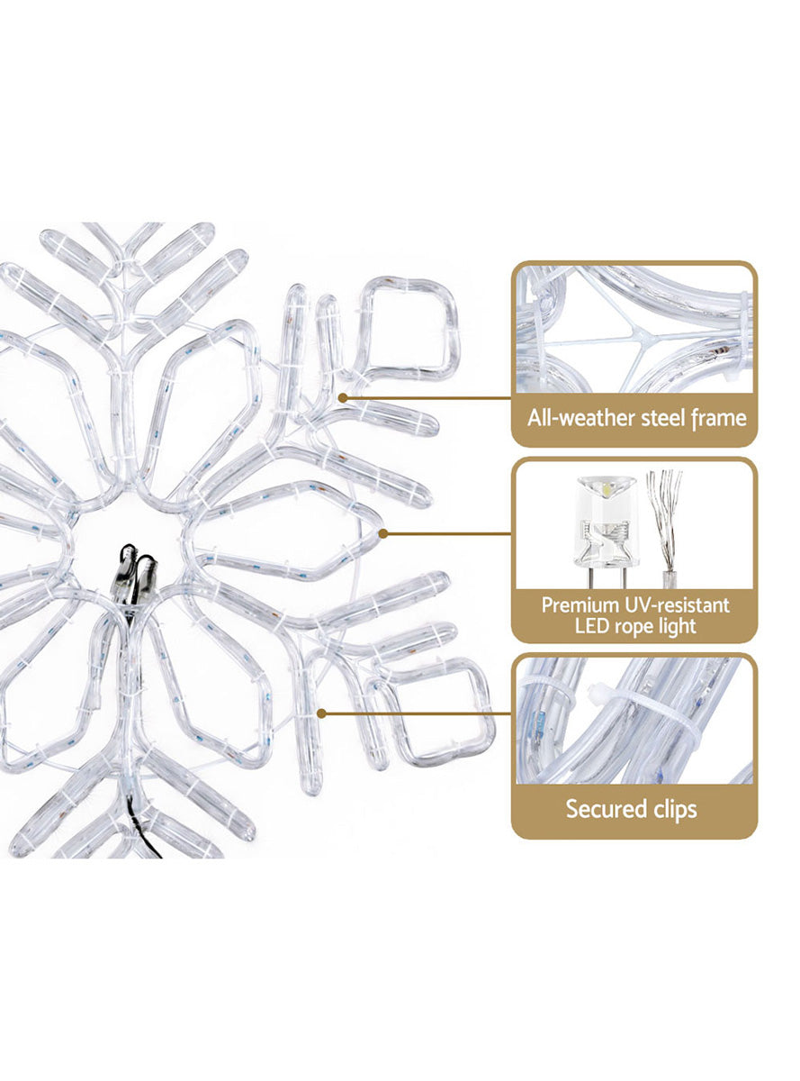 Cool Blue Snowflake Rope Light Decoration 82cm - Information Image 1