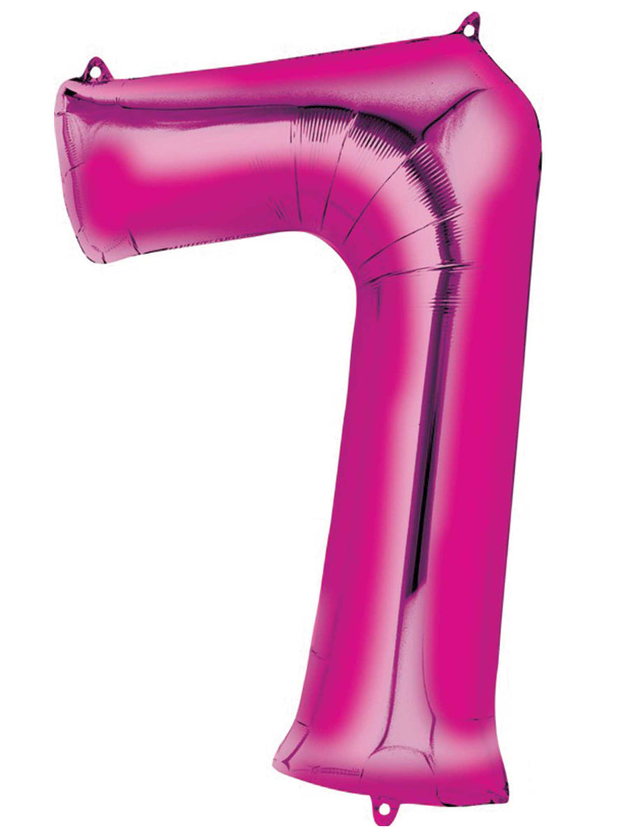 86cm Pink Supershape Number 7 Foil Balloon - Main Image