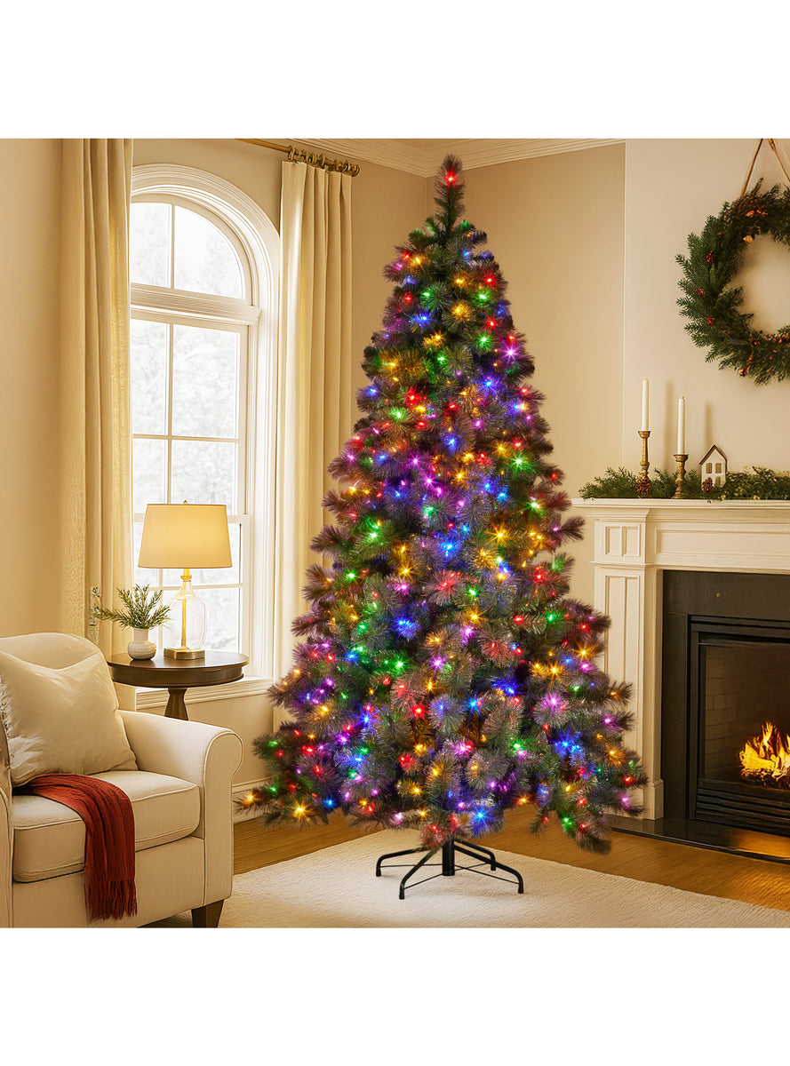Gold Glittered Prelit Christmas Tree 9 Foot - Alternate Image 1