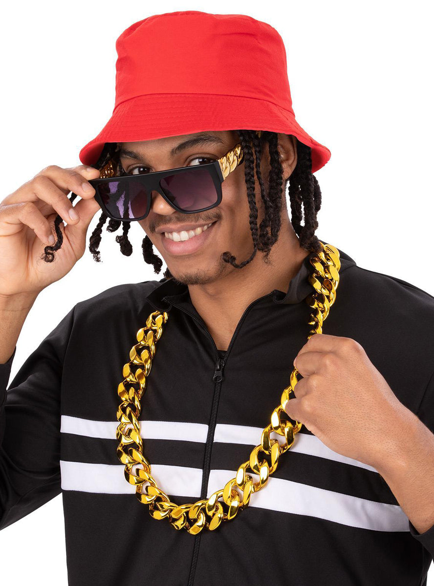 Mens 1990s rapper costume accessory set - Main image