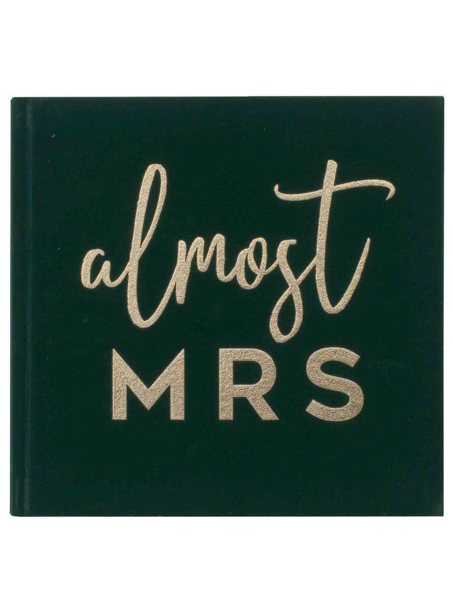Almost Mrs Green Velvet 32 Page Hen Party Guest Book - Main Image