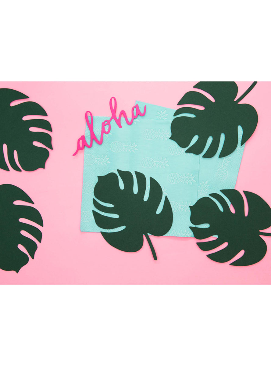 Aloha Party Pack 14cm Tropical Leaf Place Cards — Lifestyle Image 1