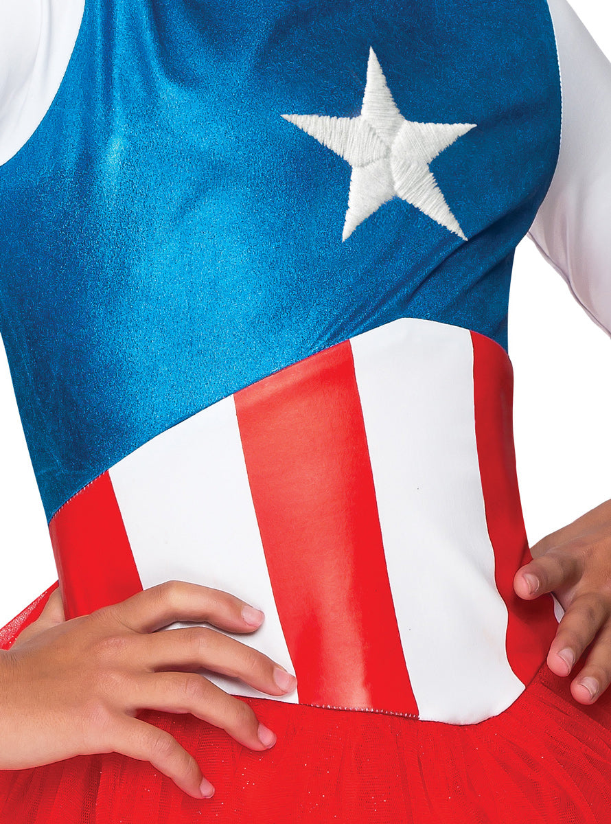 Captain America Girls Superhero Tutu Costume - Close Image 2