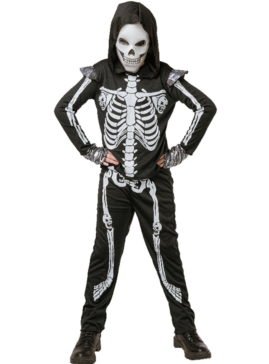 Boys Skeleton Top And Mask Halloween Costume Set - Main Image