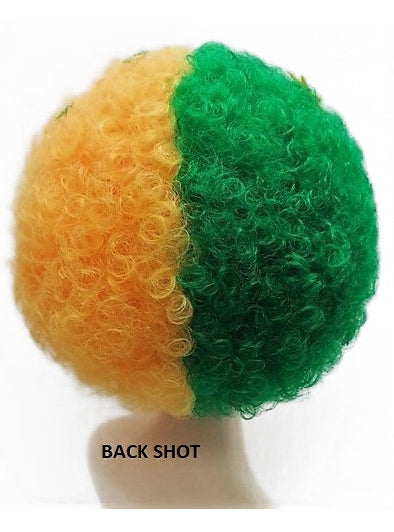 Adults Green And Gold Aussie Afro Wig With Stars Back Image