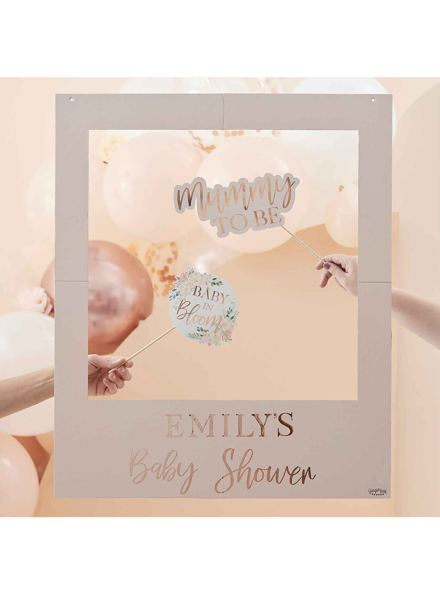 Baby in Bloom Customisable Baby Shower Photobooth Frame - Lifestyle Image