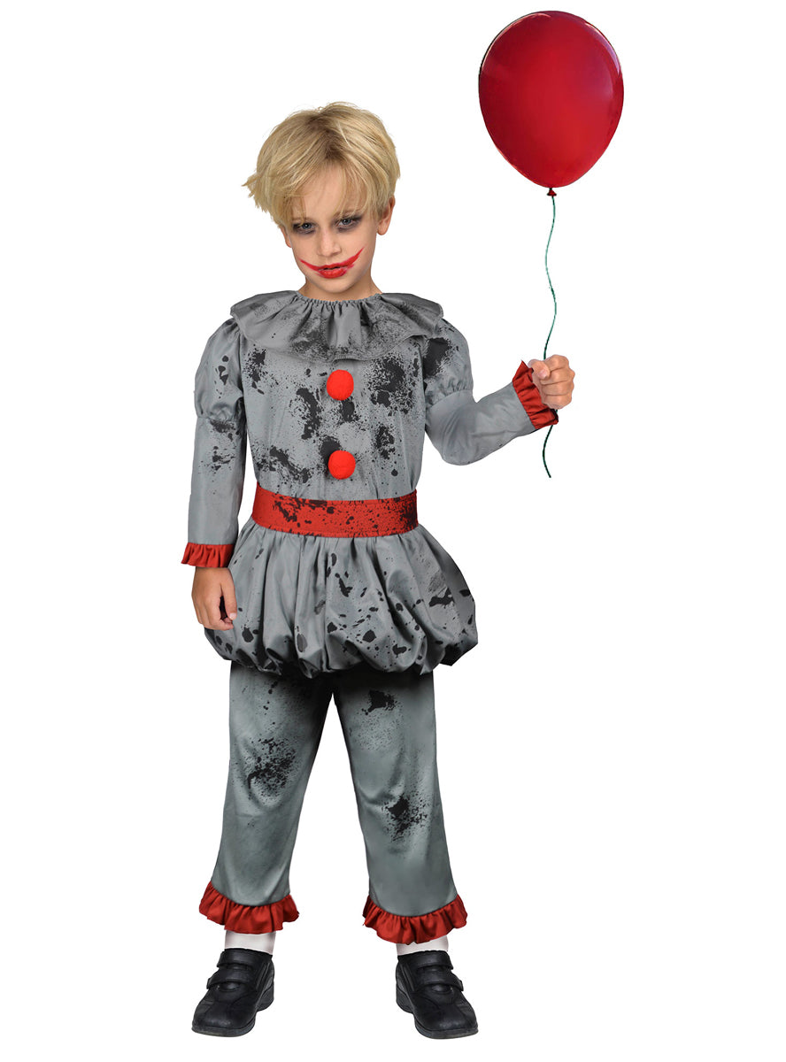 Teen Boys Pennywise Horror Clown Costume - Main Image