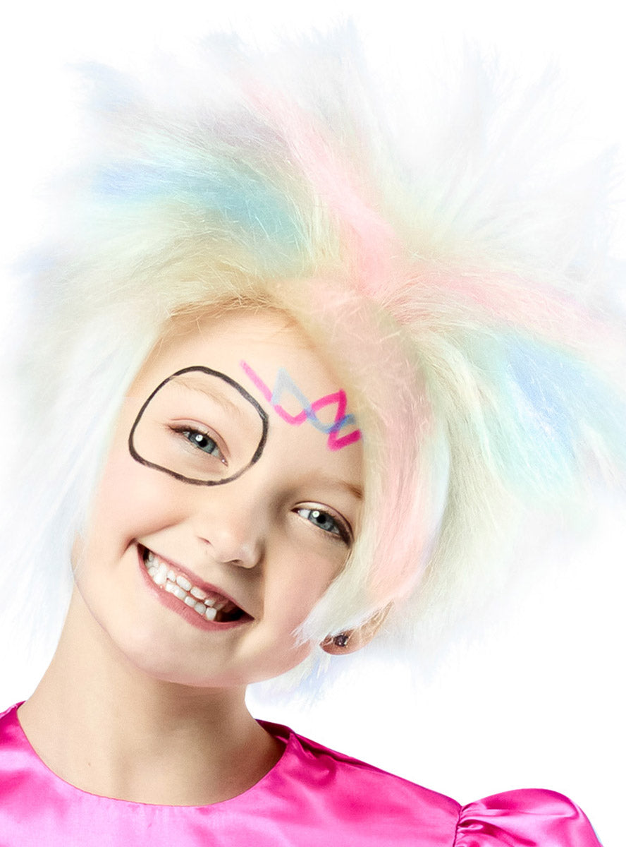 Girls Short Blonde Weird Barbie Costume Wig - Main Image