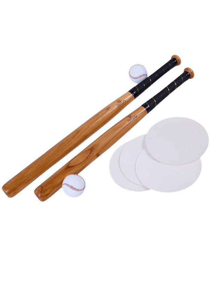 Baseball Wooden Bat Balls And Baseplates Outdoor Game - Alternative Image 2