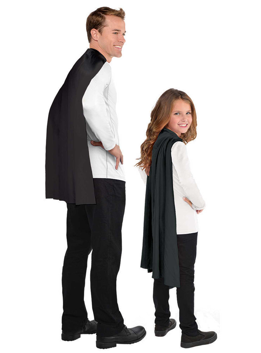 Adults and Kids Black Costume Cape - Main Image