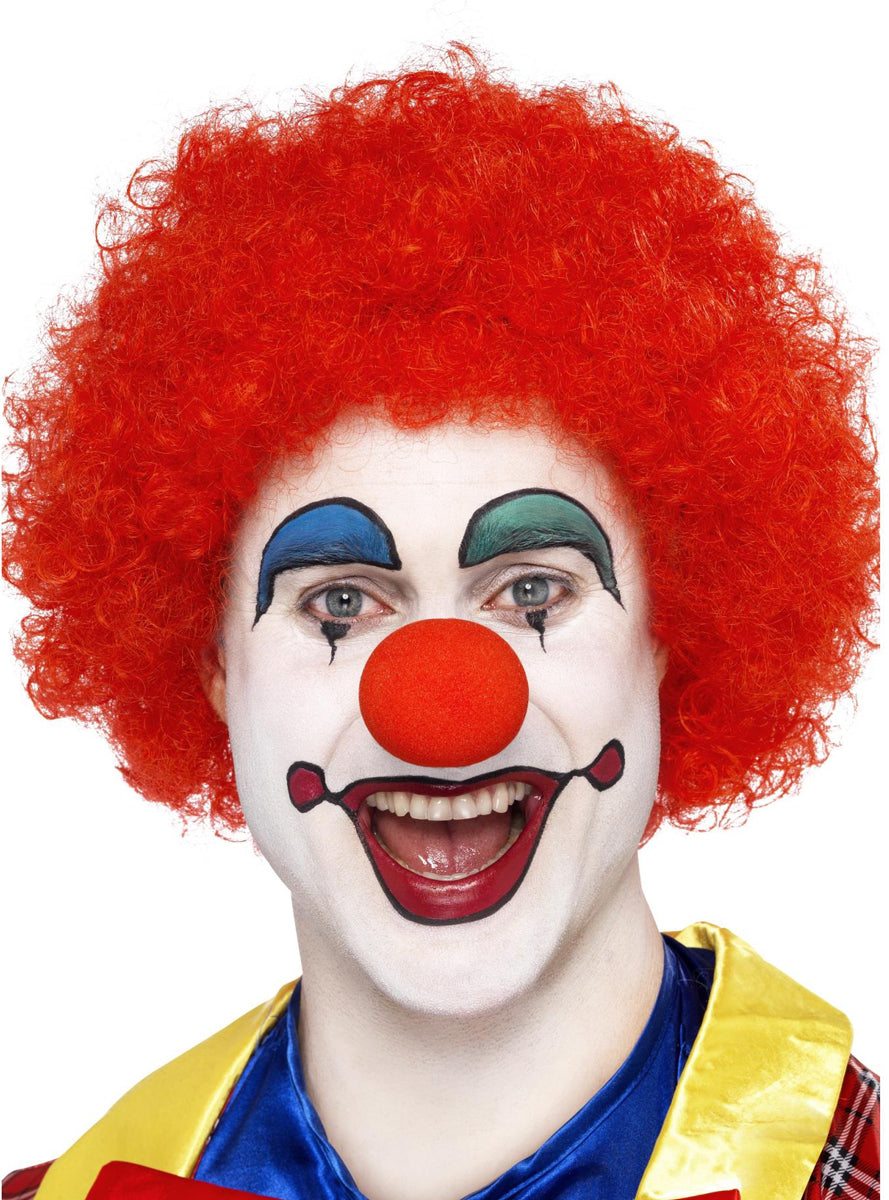 Mens Curly Red Afro Costume Wig