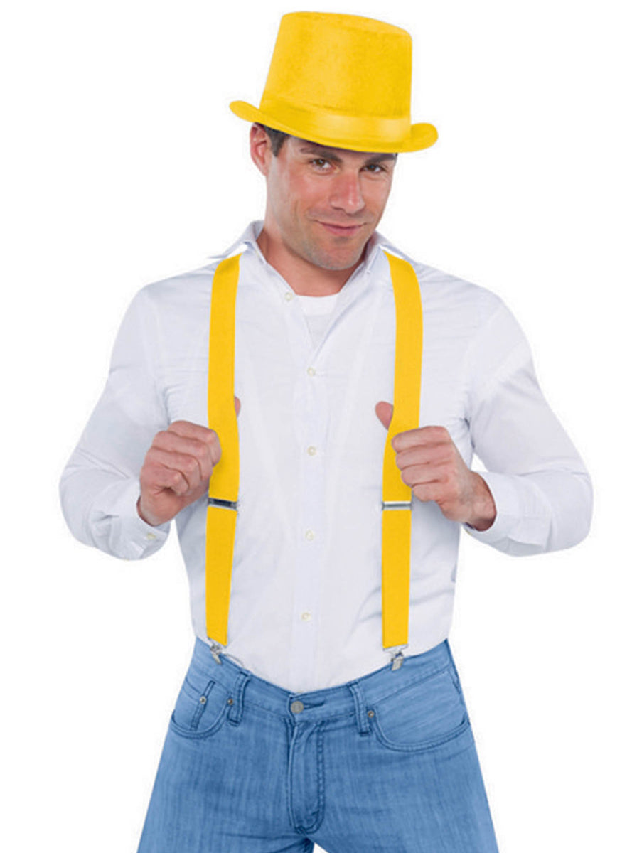 Classic Yellow Costume Braces - Main Image