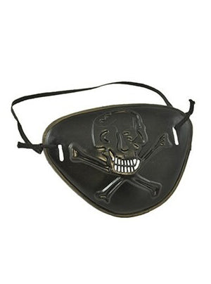 Basic Black Plastic Pirate Costume Eyepatch - alternative image