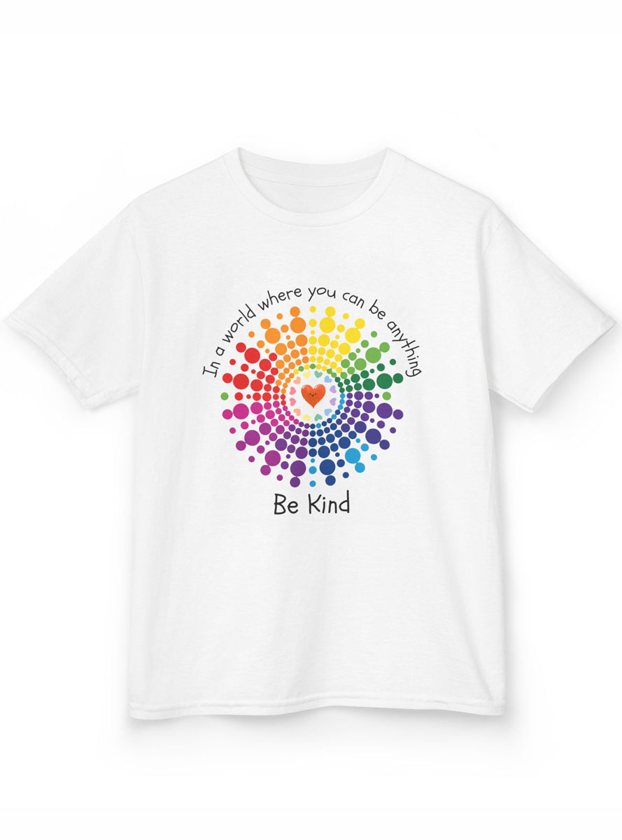 Teens White T-Shirt with Be Kind Harmony Day Print