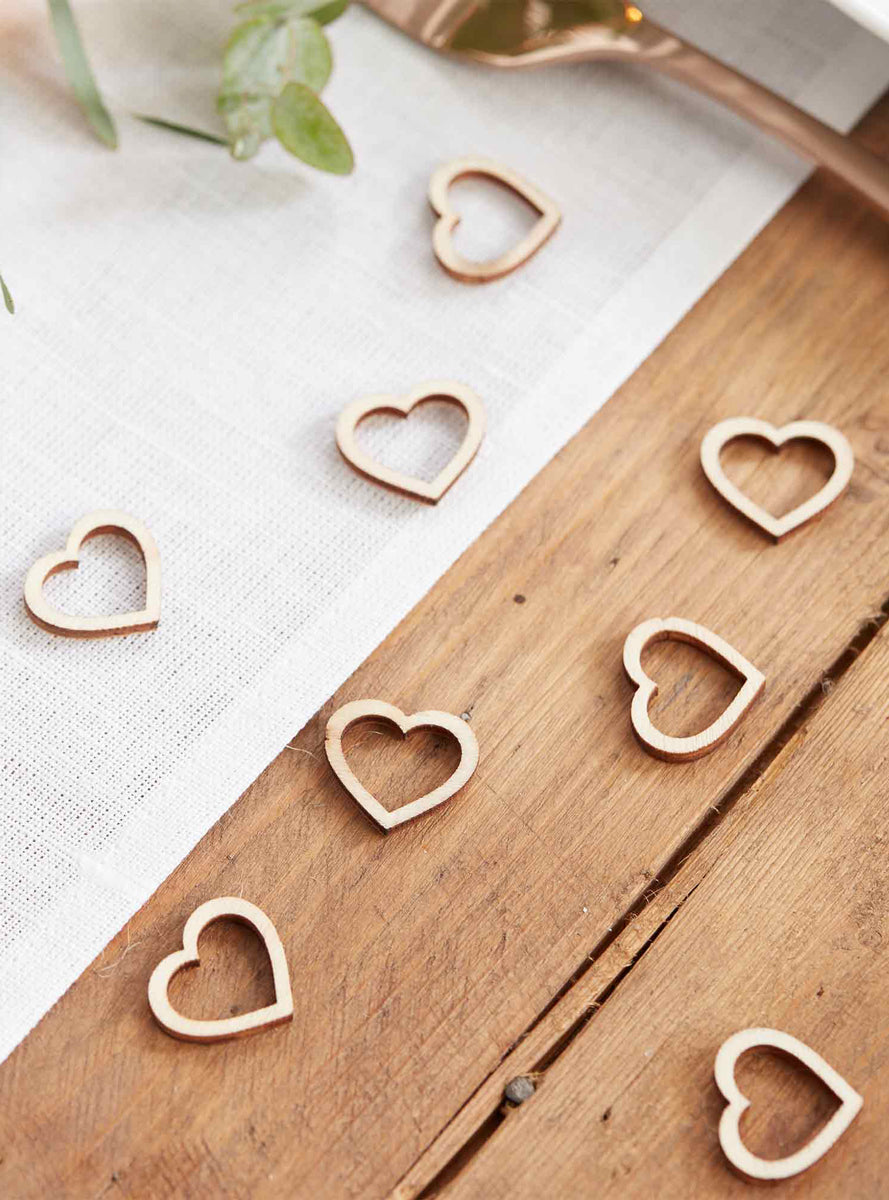 Heart Shaped Wooden Confetti - Main Image