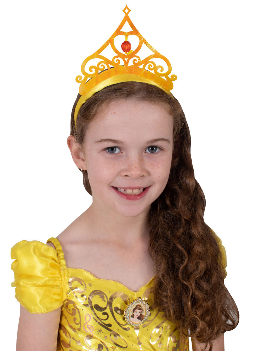 Yellow Princess Belle Girls Costume Tiara - Alternative Image 2